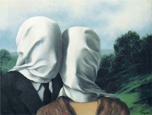 The Lovers I (1928) by Rene Magritte